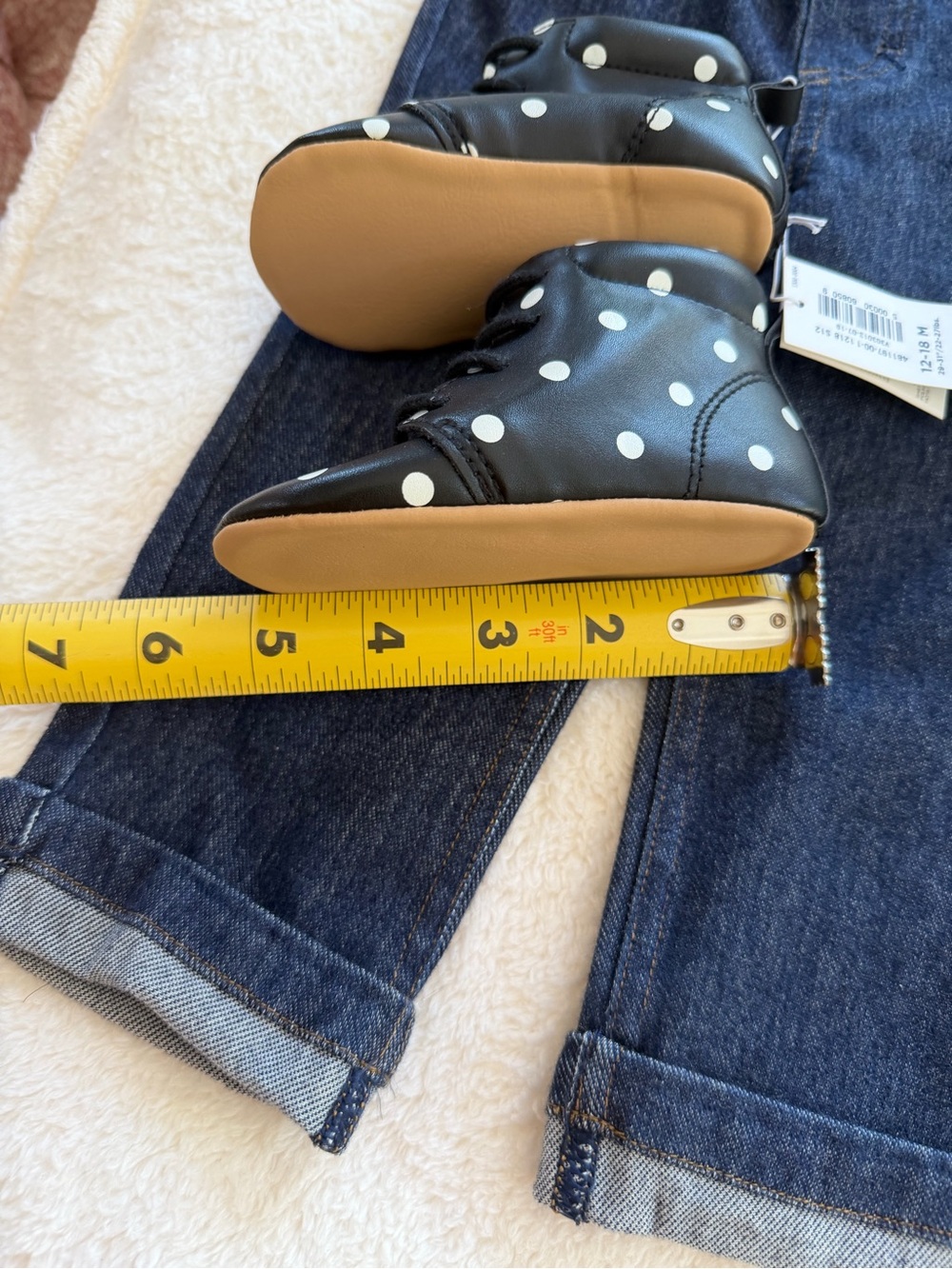 NWT Bundle 12M Jeans and Old Navy Polka Dots Booties - Picture 4 of 4